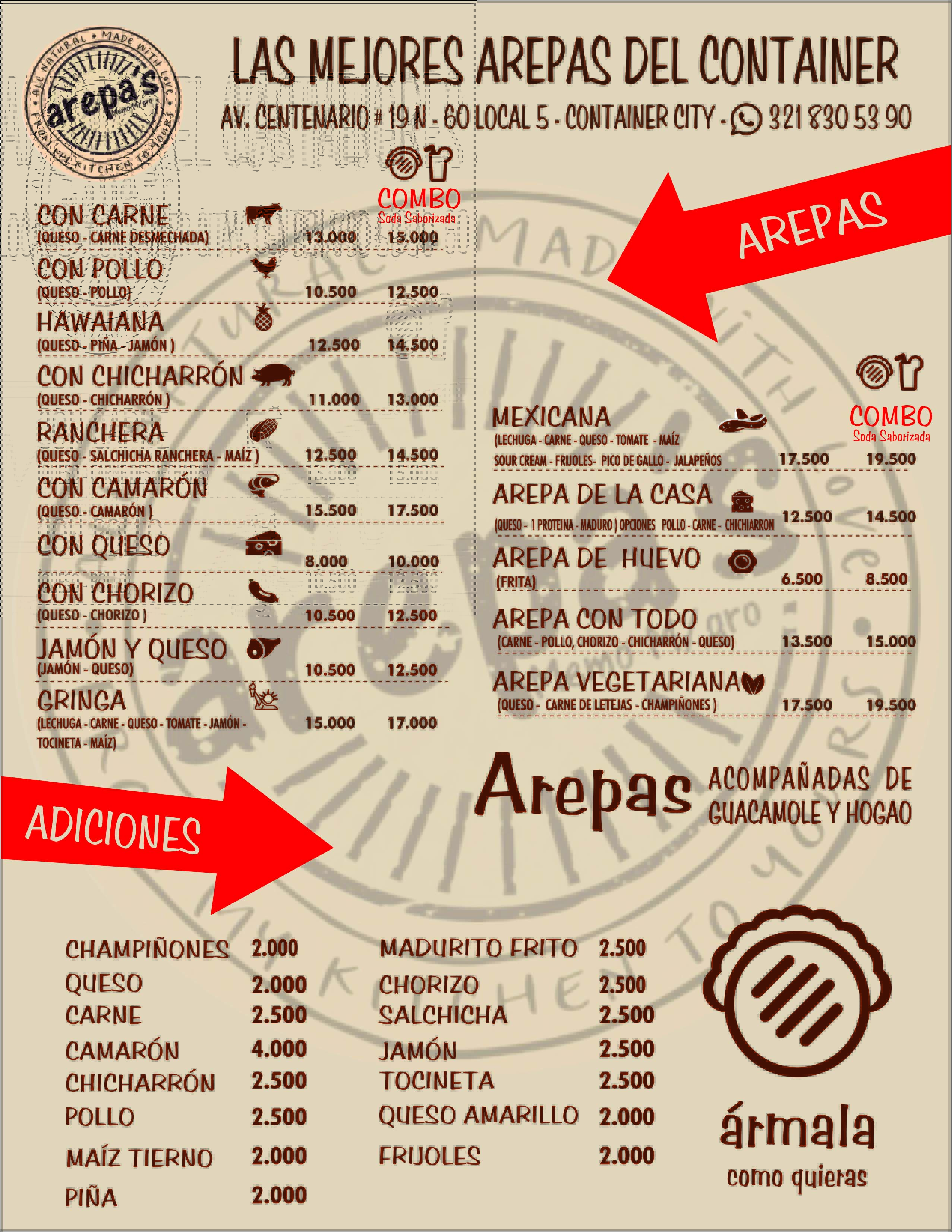 Carta de Arepas — página 1